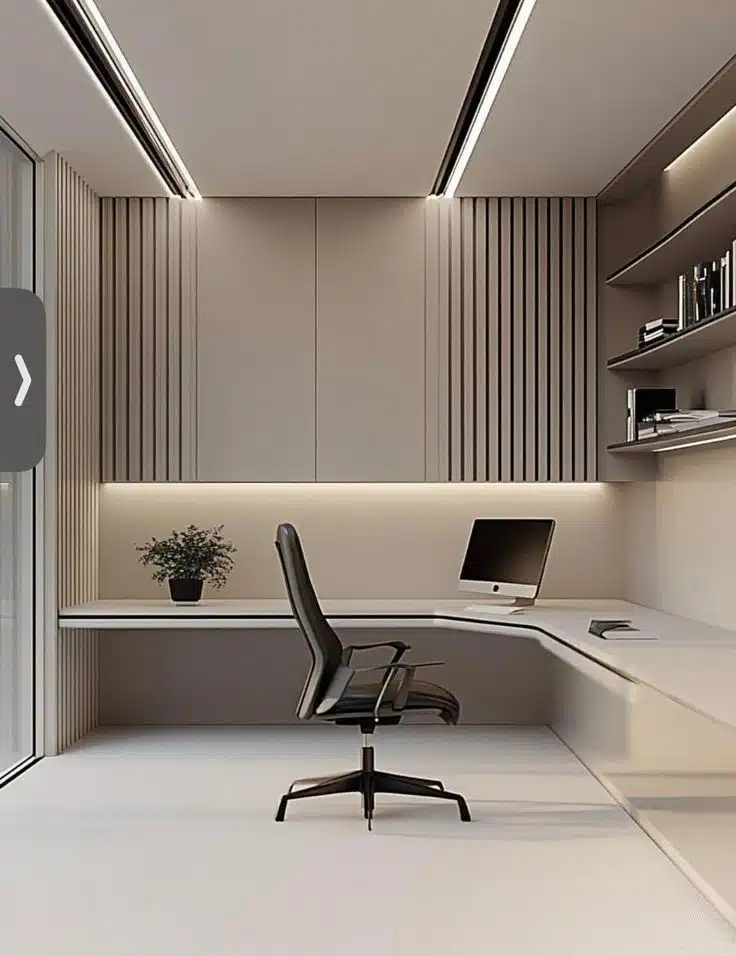 طراحی دفتر کار کوچک مینیمال