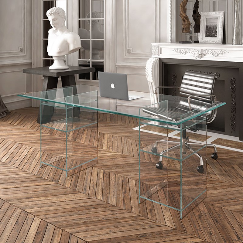 میز اداری شیشه‌ ای
